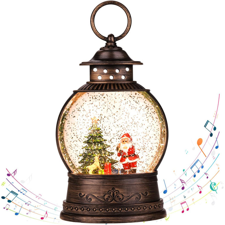 Christmas Snow Globes Christmas Lantern, Christmas Decorations Musical Snow  Globe, USB & Battery Powered Singing Water Lantern, Rotating Flashing